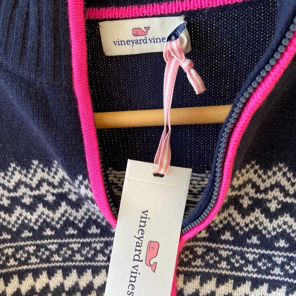 NWT Vineyard Vines Fair Isle Half-Zip Sweater - Picture 2 of 3